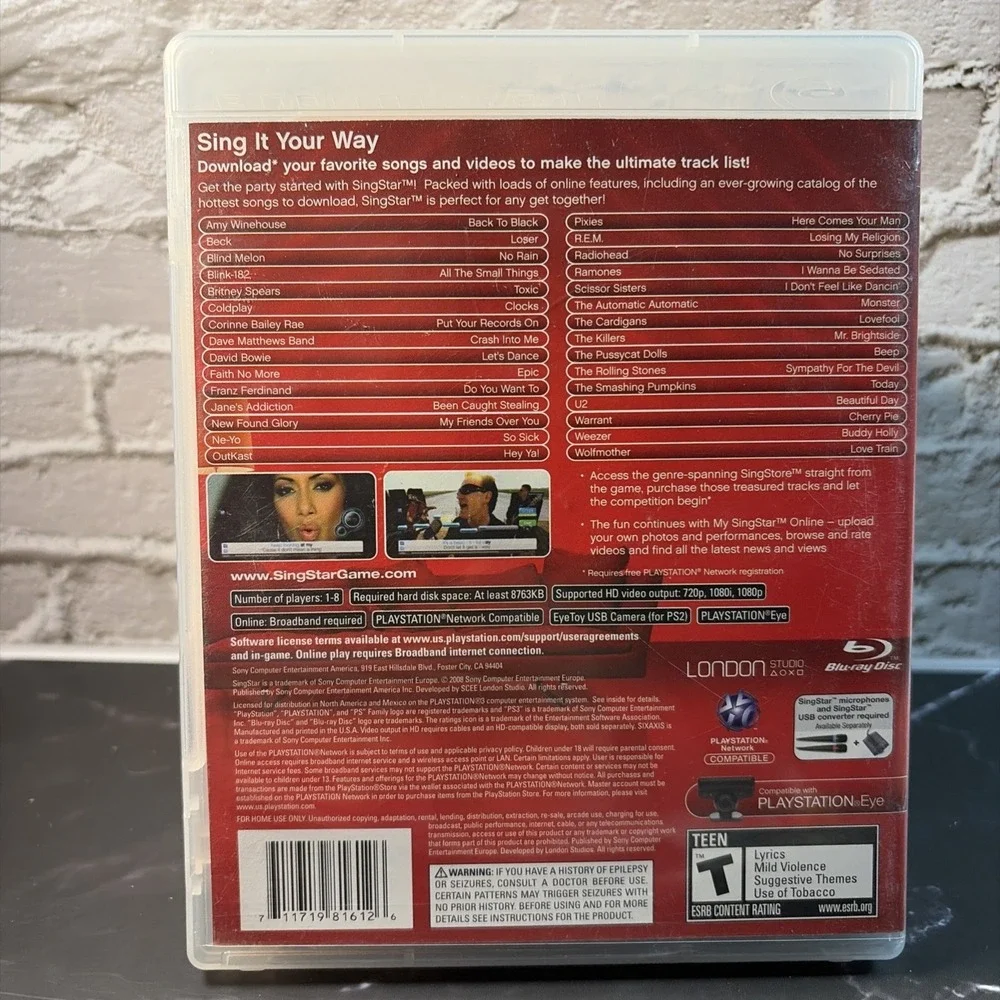 SingStar Sony PlayStation 3 - Mint - CIB - PS3